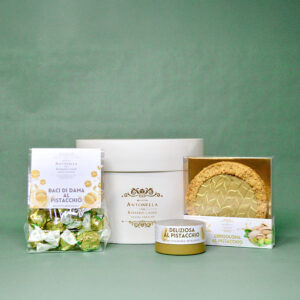 Confezione Regalo Pistacchio e Tradizione, con una pregiata selezione di prodotti di Maison Antonella