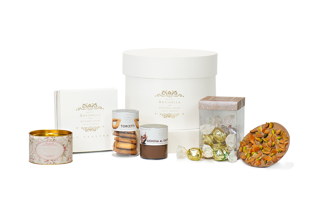 Box BRONZO Gift box Bronzo con praline, torcetti al burro e dolci artigianali Maison Antonella
