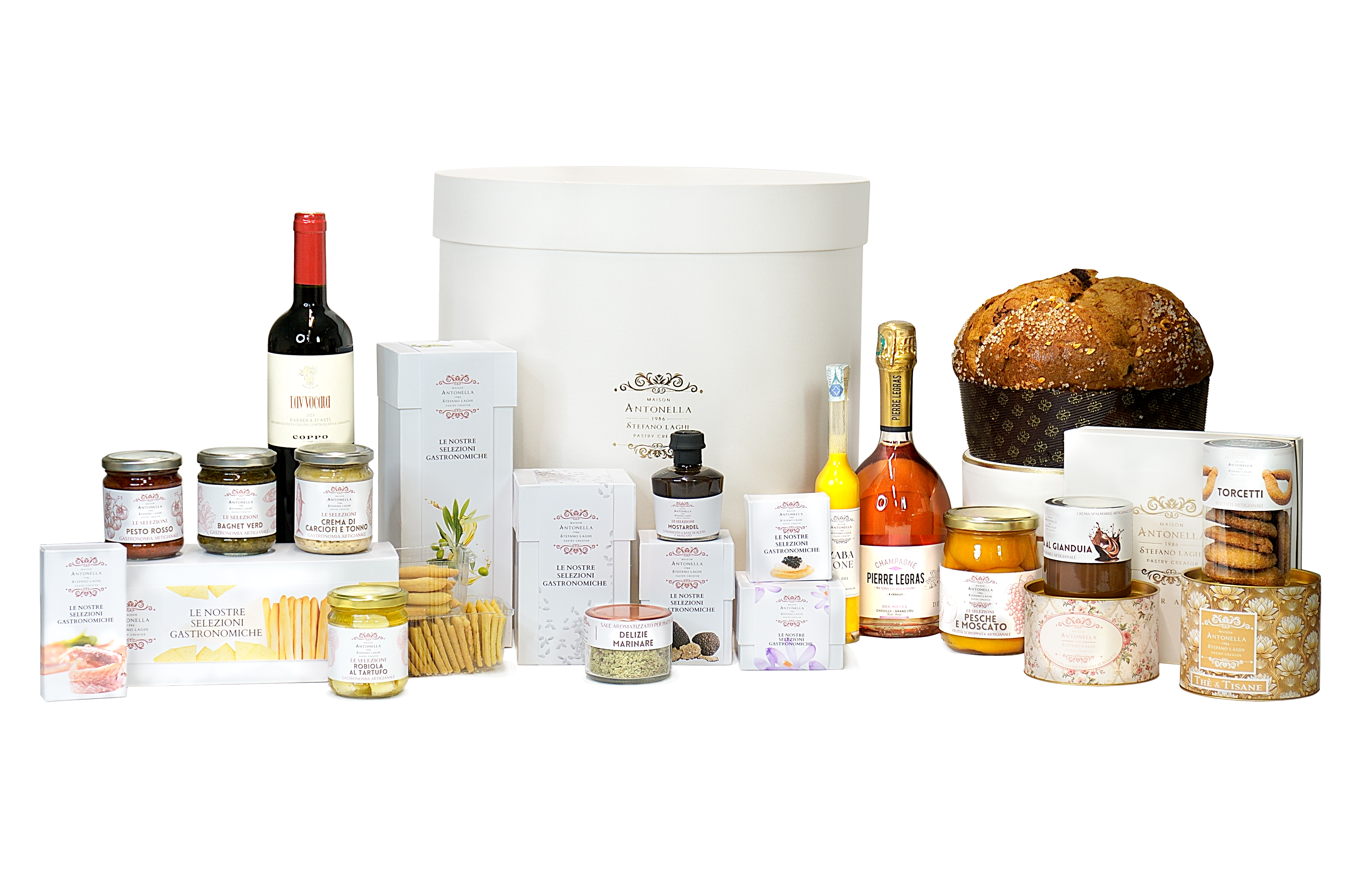 Gift box Elite con panettone, champagne e specialità gourmet di lusso